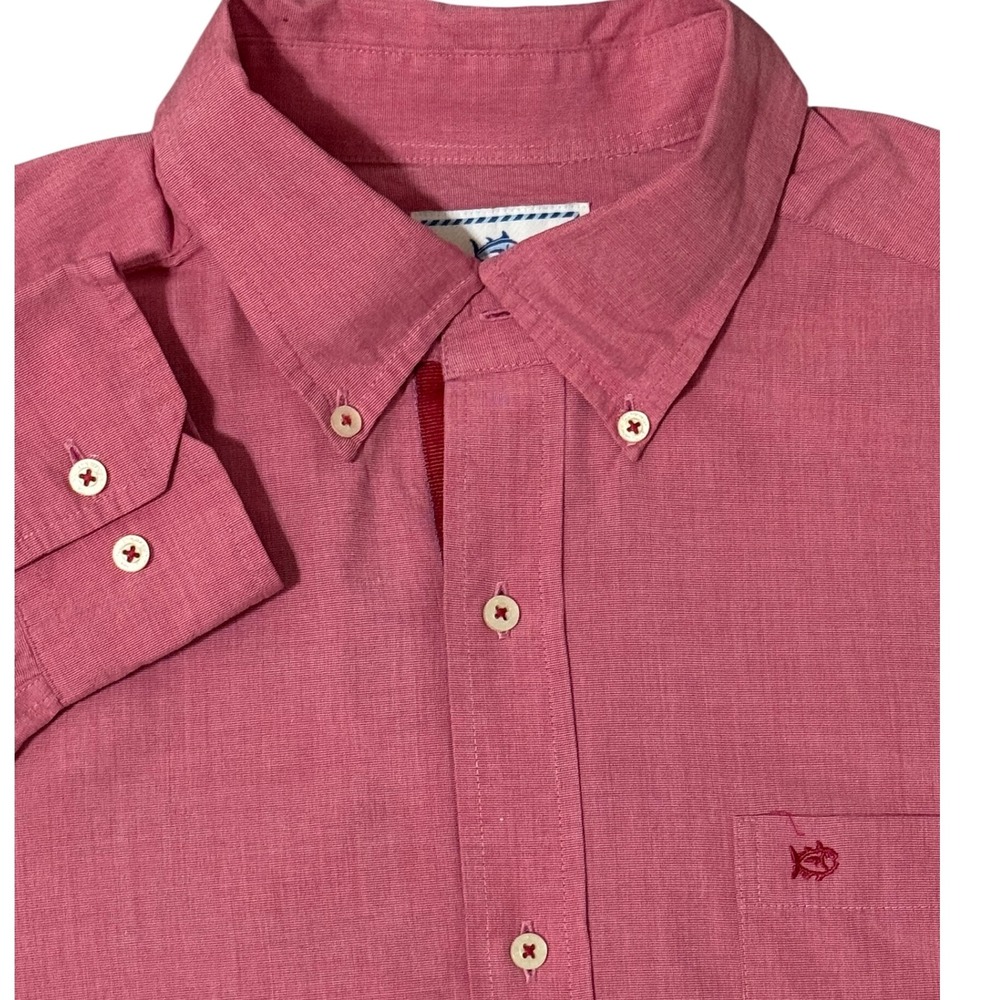 Southern Tide Men's Medium Pink Classic Fit Button Down Long Sleeve Shirt‎